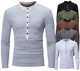 Men's Slim Fit Fake Two-Piece Long Sleeve Leisure Shirt - Himpall
